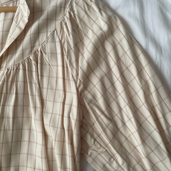 ✨NWT✨ Madewell Balloon Sleeve Button-down Peasant Top in Windowpane - Picture 7 of 11
